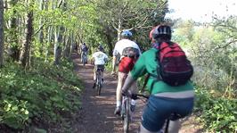 Following the riverside path at Totnes between Brutus Bridge and the railway bridge, 34.2 miles into the ride